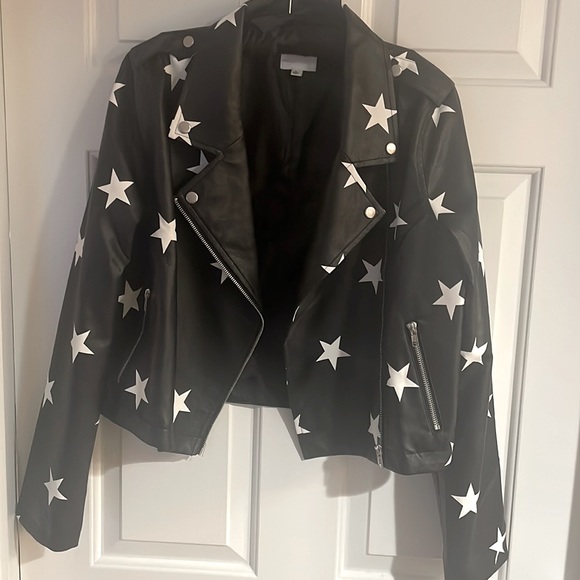 Star Faux Leather Jacket size L - Picture 3 of 4